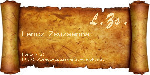 Lencz Zsuzsanna névjegykártya